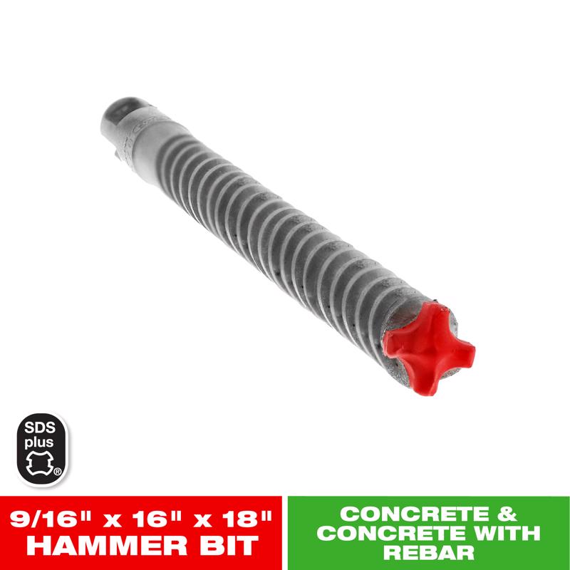 Diablo Rebar Demon 9/16 in. X 18 in. L Carbide Hammer Drill Bit SDS-Plus Shank 1 pc