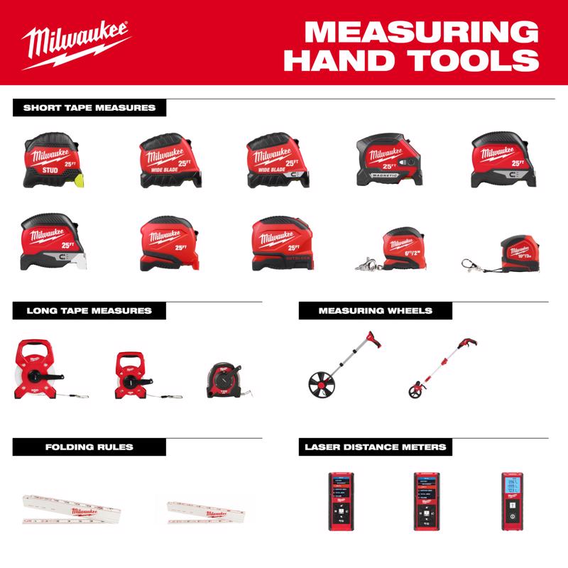 Milwaukee 25 ft. L X 1-5/16 in. W Wide Blade Magnetic Tape Measure 1 pk