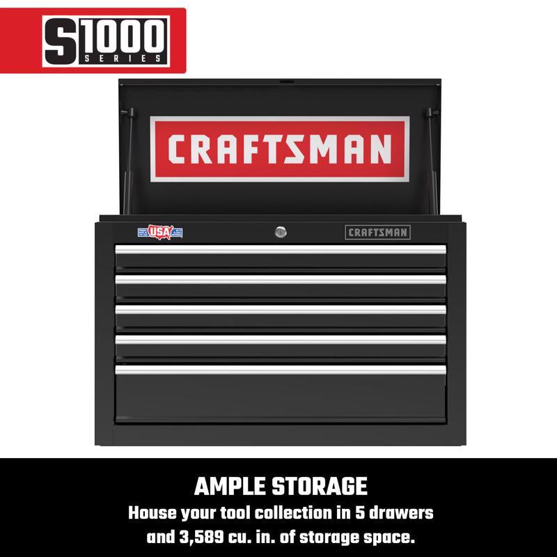 Craftsman S1000 26 in. 5 drawer Steel Tool Chest 17.25 in. H X 12 in. D