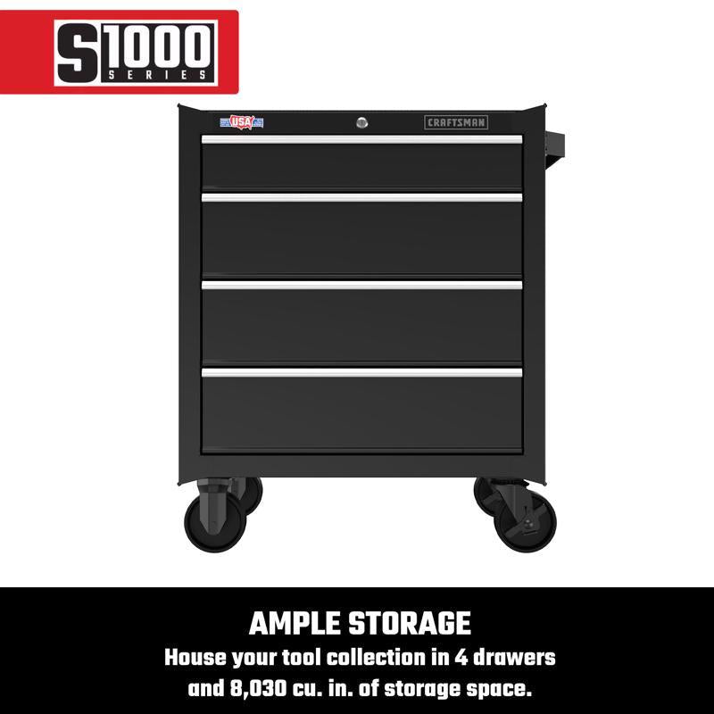 Craftsman S1000 27 in. 4 drawer Steel Rolling Tool Cabinet 32.5 in. H X 18 in. D