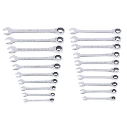 Craftsman 12 Point SAE Ratcheting Box Wrench Set 20 pc