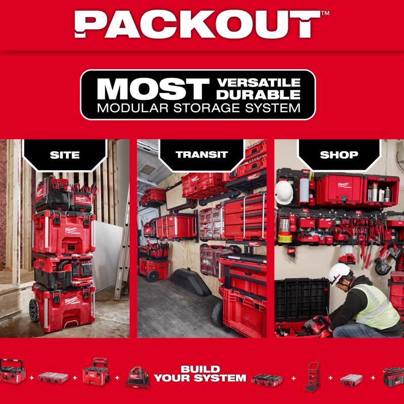 Milwaukee Packout 11 in. W X 13.5 in. H Ballistic Polyester Tote Bag 39 pocket Black/Red 1 pc