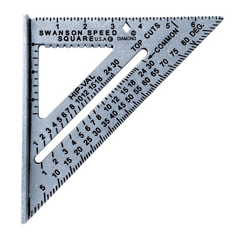 Swanson 7.25 in. L X 1 in. H Aluminum Speed Square