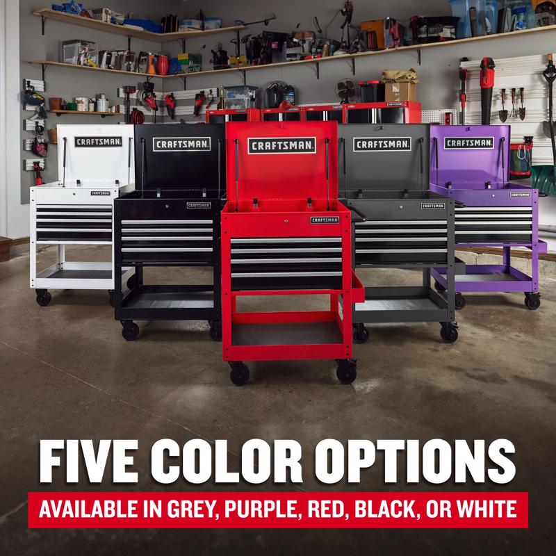 Craftsman 30 in. 4 drawer Metal Black Utility Cart Rolling Tool Cart 41.38 in. H X 22 in. D