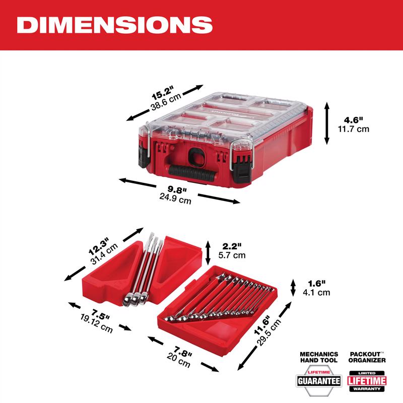 Milwaukee Packout 12 Point SAE Wrench Set 15 pc