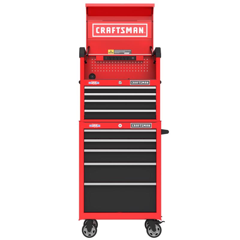 CRAFTSMAN S2000 Series  26-Inch 5-Drawer Steel Rolling Tool Cabinet with 26-Inch 4-Drawer Tool Chest