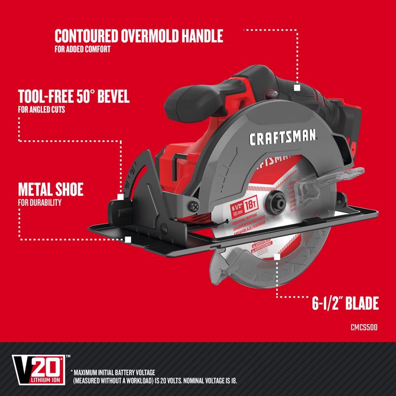CRAFTSMAN  V20 3Ah Advanced Battery Starter  with 2Gal Wet/Dry Vac with6-1/2-in Circular Saw