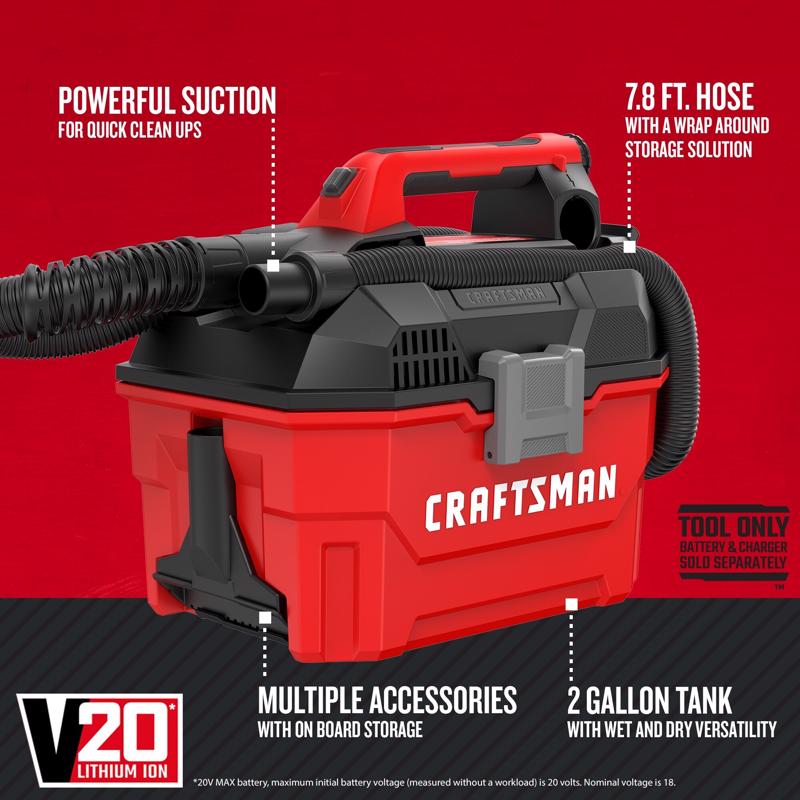 CRAFTSMAN  V20 3Ah Advanced Battery Starter  with 2Gal Wet/Dry Vac with4.5-in Grinder