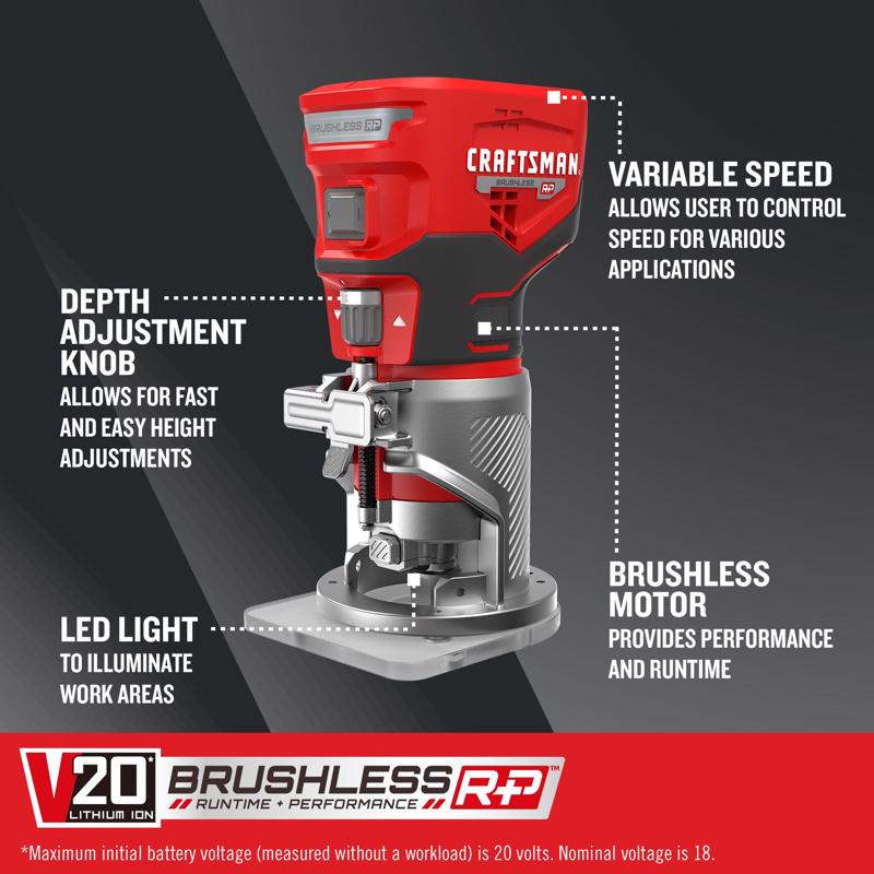 CRAFTSMAN  V20 3Ah Advanced Battery Starter  with 2Gal Wet/Dry Vac withBrushless RP Router