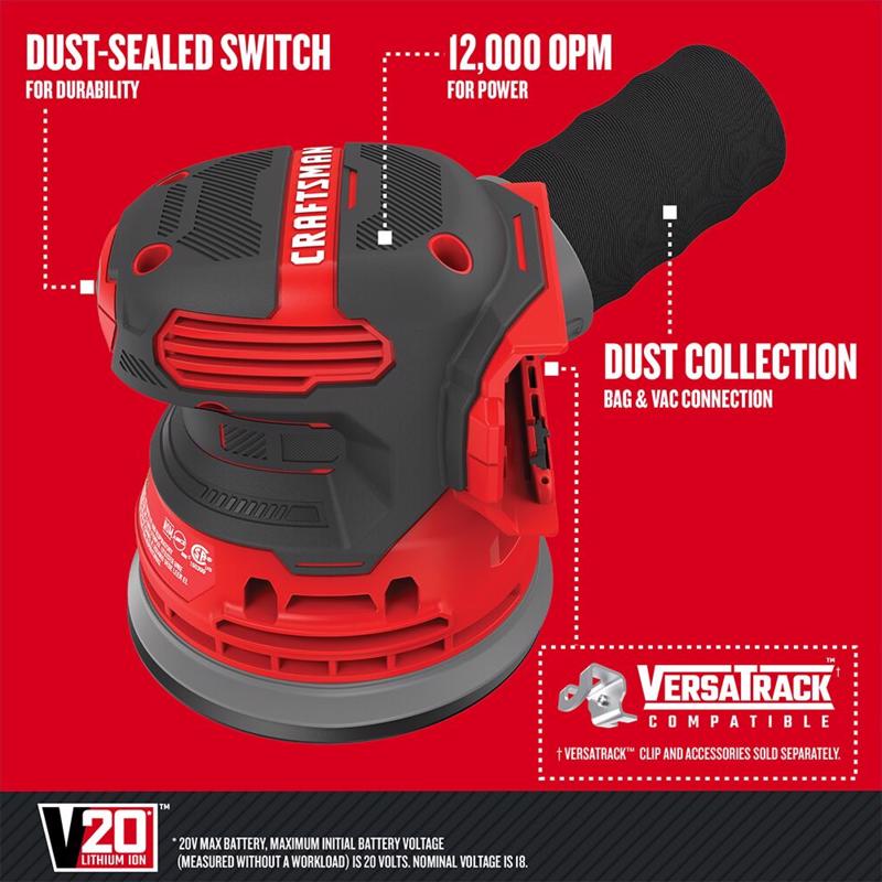 CRAFTSMAN  V20 3Ah Advanced Battery Starter  with 3/8-in  Ratchet with5in Random Orbit Sander