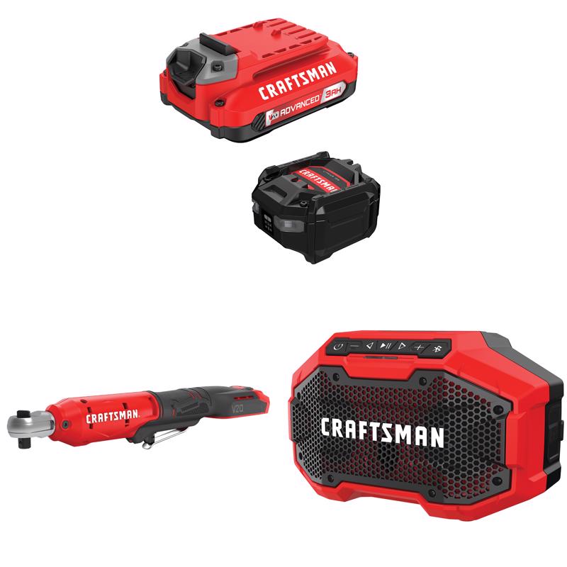 CRAFTSMAN  V20 3Ah Advanced Battery Starter  with 3/8-in  Ratchet with   Bluetooth Speaker
