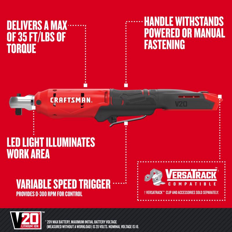 CRAFTSMAN  V20 3Ah Advanced Battery Starter  with 3/8-in  Ratchet with   Bluetooth Speaker