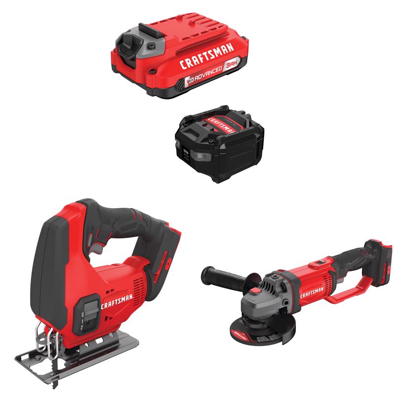 CRAFTSMAN  V20 3Ah Advanced Battery Starter  with Jig Saw with4.5-in Grinder