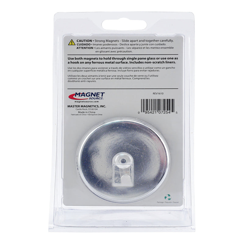 Magnet Source 2-5/8 in. L X 2.63 in. W Silver Magnetic Hooks 35 lb. pull 2 pc