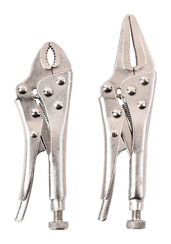 Home Plus 4-3/4 in. Carbon Steel Two Piece Locking Pliers Set