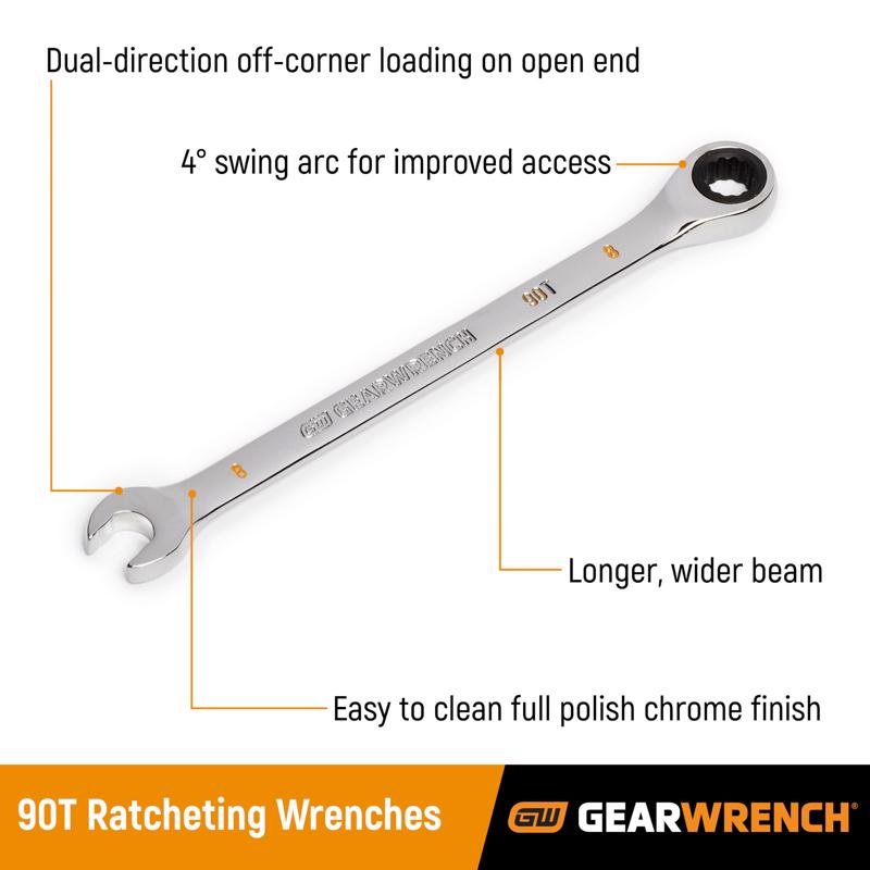 GEARWRENCH 13 mm 12 Point Metric Ratcheting Combination Wrench 7 in. L 1 pc