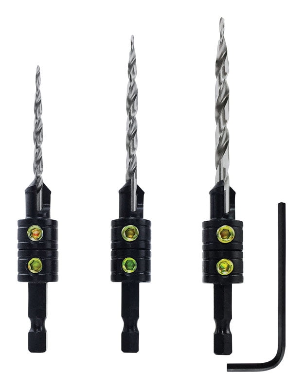 Make it Snappy 9/64 11/64 13/64 in. Steel Tapered Countersink Set 3 pc
